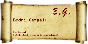 Bodri Gergely névjegykártya